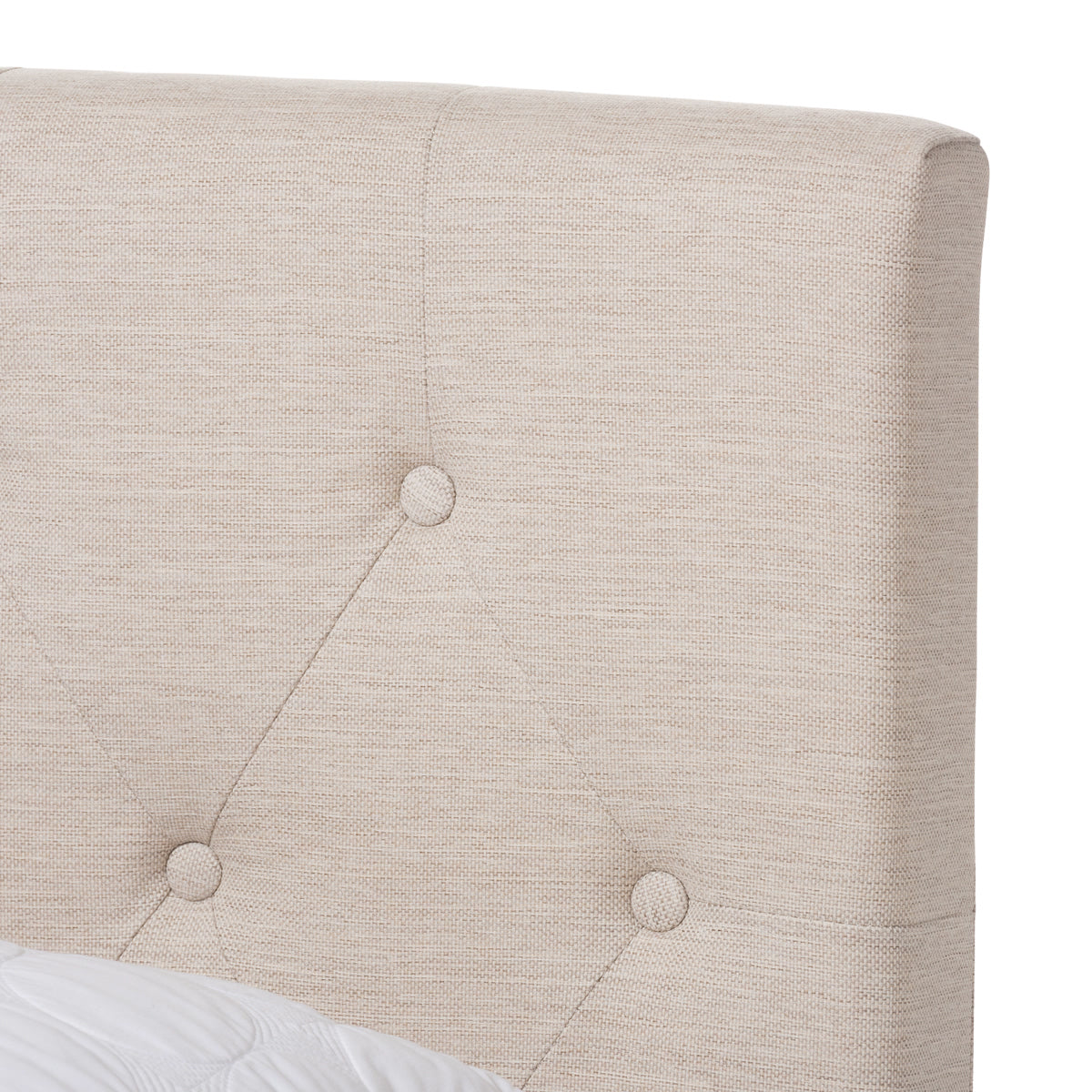 Baxton Studio Cassandra Modern and Contemporary Light Beige Fabric Upholstered Full Size Bed Baxton Studio-Full Bed-Minimal And Modern - 5