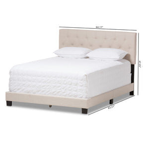 Baxton Studio Cassandra Modern and Contemporary Light Beige Fabric Upholstered Full Size Bed Baxton Studio-Full Bed-Minimal And Modern - 8