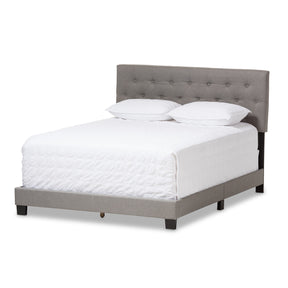 Baxton Studio Cassandra Modern and Contemporary Light Grey Fabric Upholstered King Size Bed Baxton Studio-King Bed-Minimal And Modern - 2