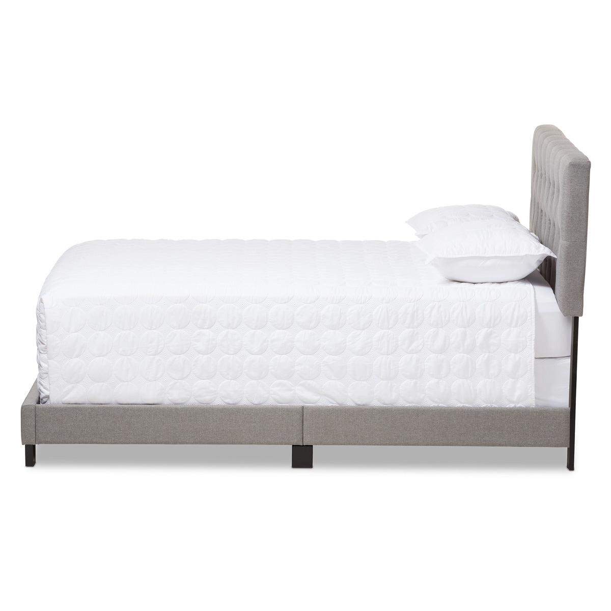 Baxton Studio Cassandra Modern and Contemporary Light Grey Fabric Upholstered Full Size Bed Baxton Studio-Full Bed-Minimal And Modern - 3