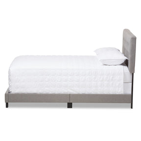Baxton Studio Cassandra Modern and Contemporary Light Grey Fabric Upholstered Queen Size Bed Baxton Studio-Queen Bed-Minimal And Modern - 3