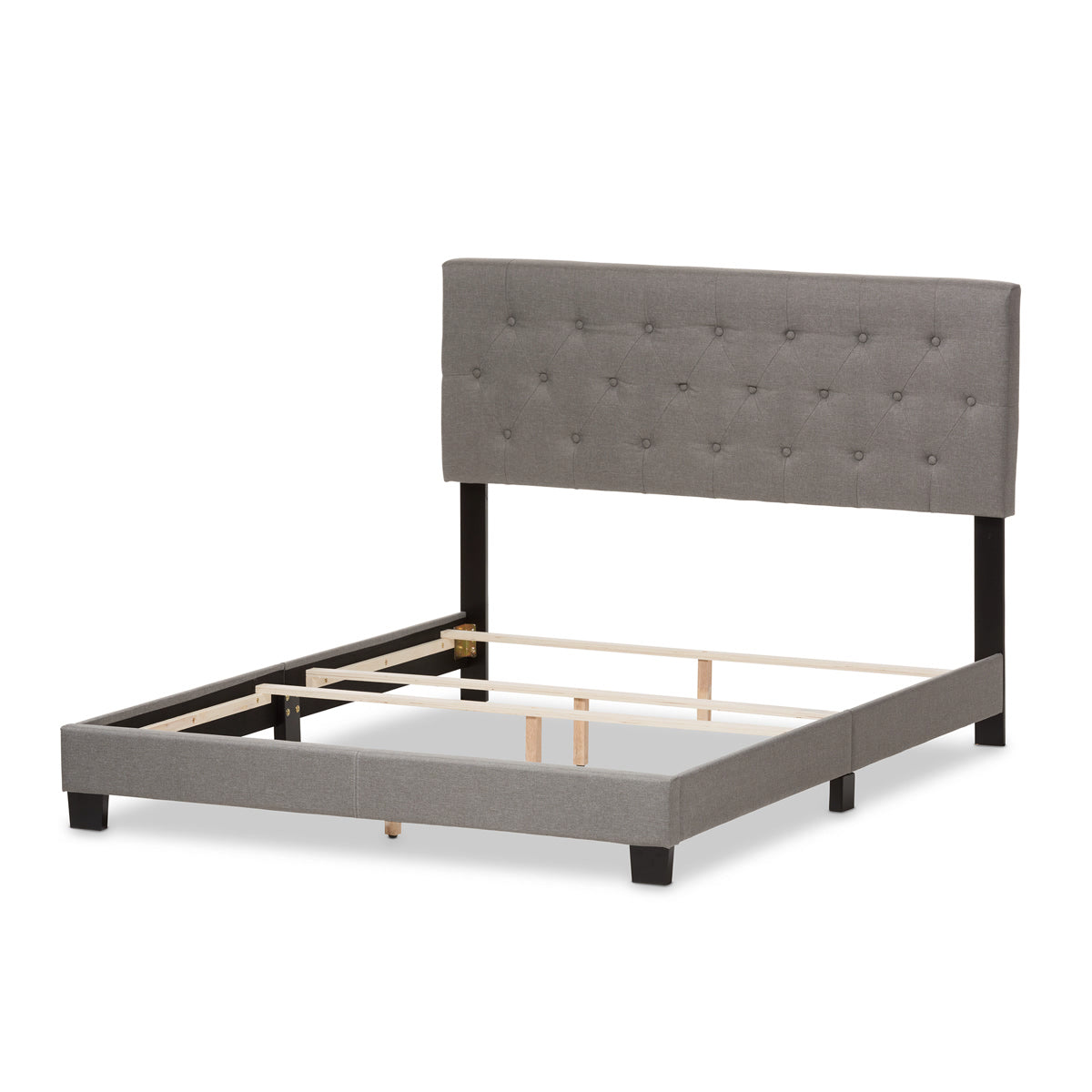Baxton Studio Cassandra Modern and Contemporary Light Grey Fabric Upholstered Full Size Bed Baxton Studio-Full Bed-Minimal And Modern - 4