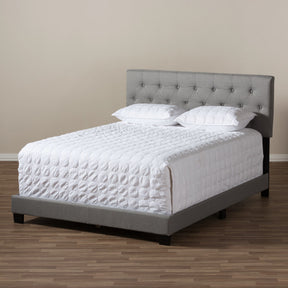 Baxton Studio Cassandra Modern and Contemporary Light Grey Fabric Upholstered Full Size Bed Baxton Studio-Full Bed-Minimal And Modern - 7