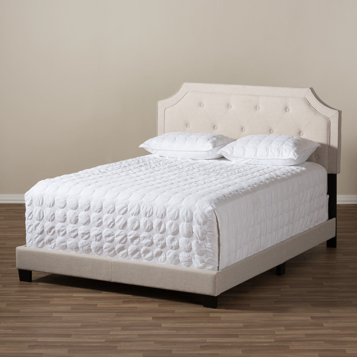 Baxton Studio Willis Modern and Contemporary Light Beige Fabric Upholstered Full Size Bed Baxton Studio-Full Bed-Minimal And Modern - 7