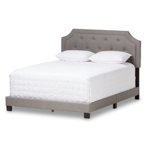 Baxton Studio Willis Modern and Contemporary Light Grey Fabric Upholstered King Size Bed Baxton Studio-King Bed-Minimal And Modern - 2