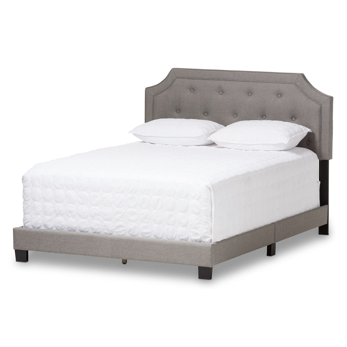 Baxton Studio Willis Modern and Contemporary Light Grey Fabric Upholstered Queen Size Bed Baxton Studio-Queen Bed-Minimal And Modern - 2