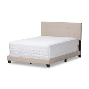 Baxton Studio Brookfield Modern and Contemporary Beige Fabric Upholstered Grid-tufting King Size Bed Baxton Studio-King Bed-Minimal And Modern - 2