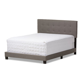 Baxton Studio Brookfield Modern and Contemporary Grey Fabric Upholstered Grid-tufting King Size Bed Baxton Studio-King Bed-Minimal And Modern - 2