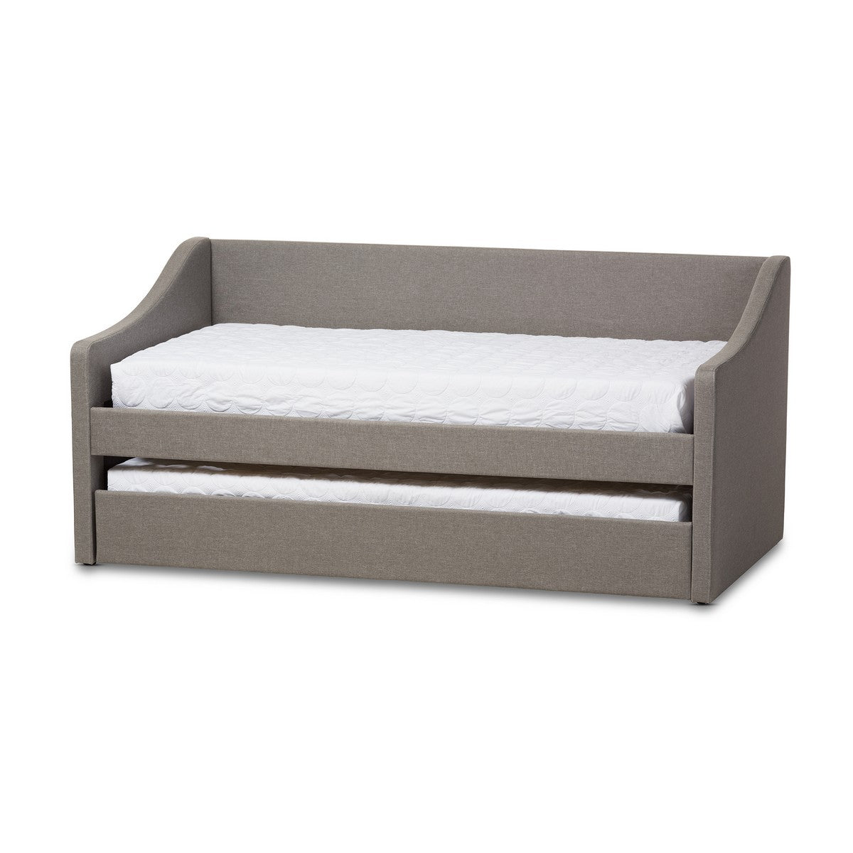 Baxton Studio Barnstorm Modern and Contemporary Grey Fabric Upholstered Daybed with Guest Trundle Bed Baxton Studio-daybed-Minimal And Modern - 1