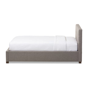 Baxton Studio Brandy Modern and Contemporary Grey Fabric Upholstered King Size Platform Bed with Storage Drawer Baxton Studio-King Bed-Minimal And Modern - 4