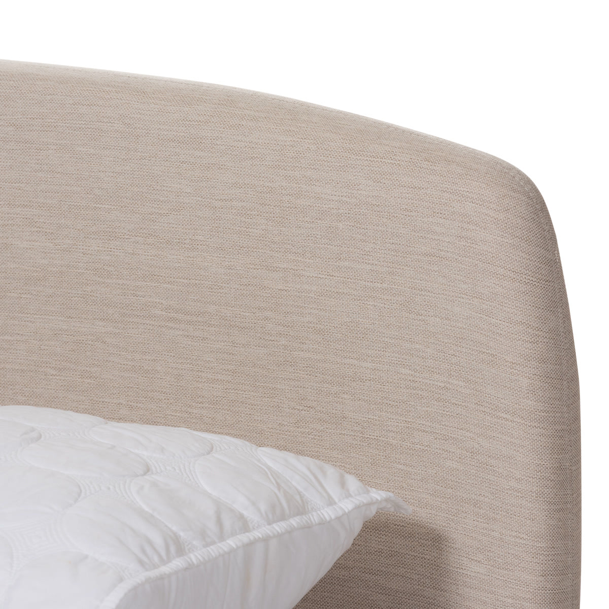 Baxton Studio Mia Mid-Century Light Beige Fabric Upholstered King Size Platform Bed Baxton Studio-King Bed-Minimal And Modern - 5