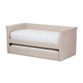 Baxton Studio Alena Modern and Contemporary Light Beige Fabric Daybed with Trundle Baxton Studio-daybed-Minimal And Modern - 1