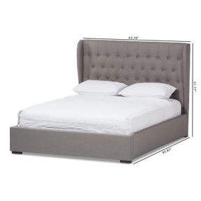 Baxton Studio Taylor Modern and Contemporary Light Grey Fabric Queen Size Gas-Lift Platform Bed  Baxton Studio-Queen Bed-Minimal And Modern - 10