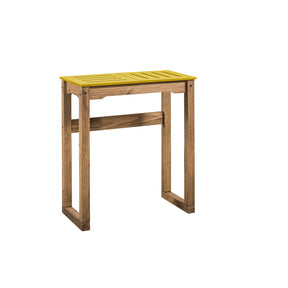 Manhattan Comfort Mid- Century Modern Stillwell 31.5" Bar Table  in Yellow and Natural WoodManhattan Comfort-Bar Table- - 1