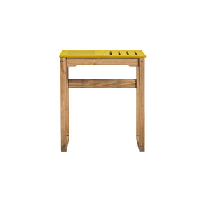 Manhattan Comfort Mid- Century Modern Stillwell 31.5" Bar Table  in Yellow and Natural Wood