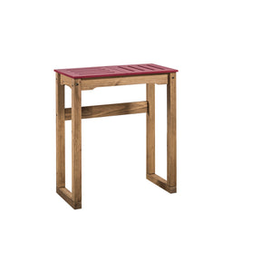 Manhattan Comfort Mid- Century Modern Stillwell 31.5" Bar Table  in Red and Natural WoodManhattan Comfort-Bar Table- - 1