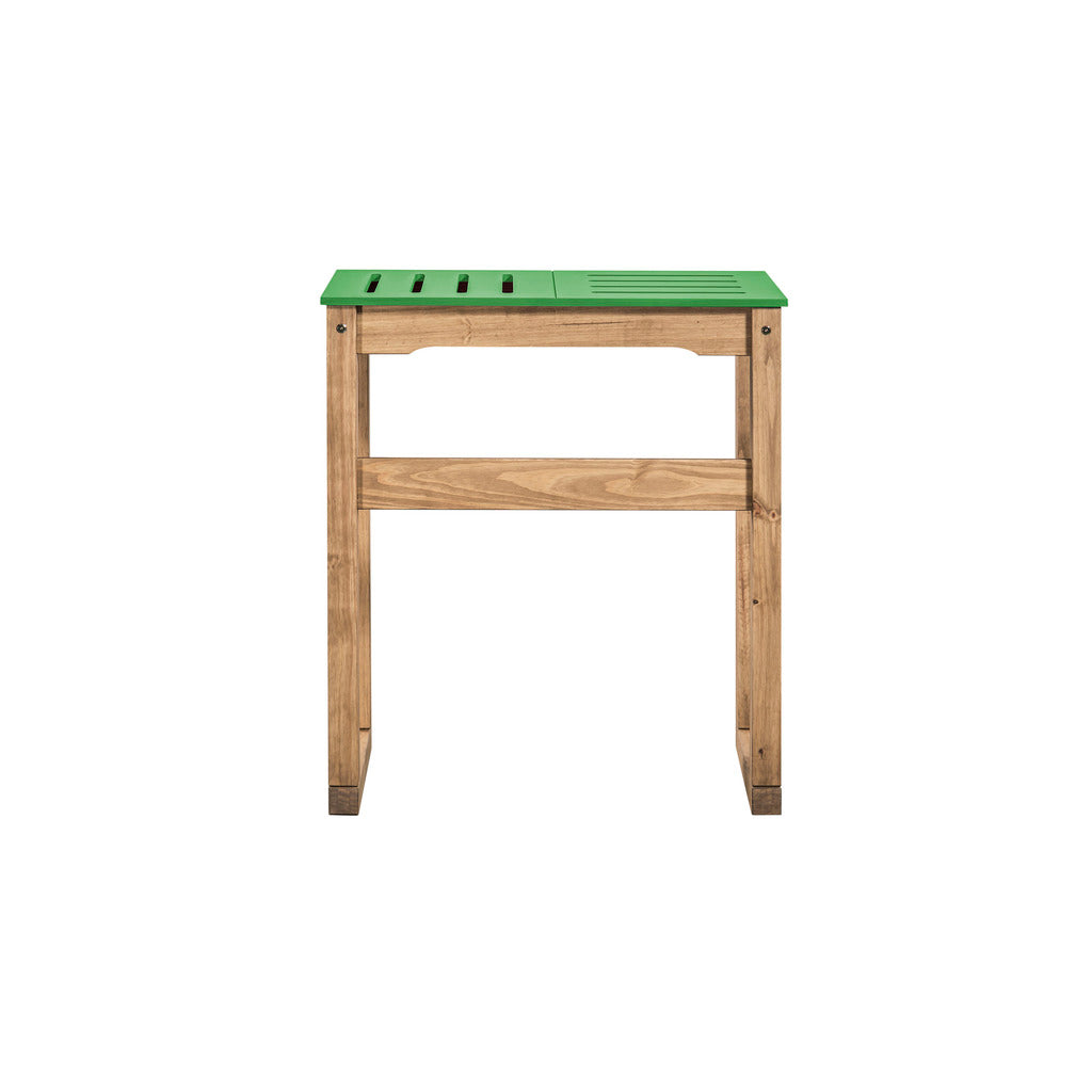 Manhattan Comfort Mid- Century Modern Stillwell 31.5" Bar Table  in Green and Natural Wood