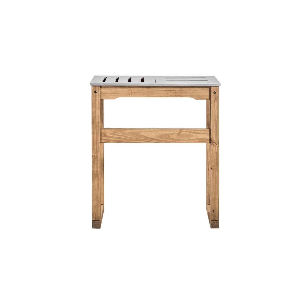 Manhattan Comfort Mid- Century Modern Stillwell 31.5" Bar Table  in Gray and Natural Wood