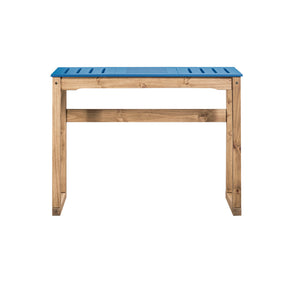 Manhattan Comfort Mid- Century Modern Stillwell 47.3" Bar Table  in Blue and Natural Wood