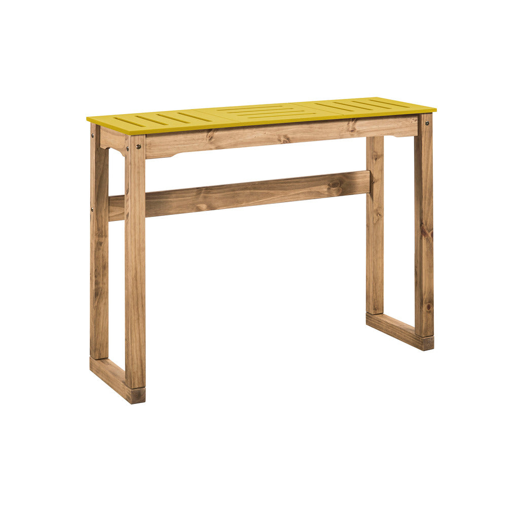 Manhattan Comfort Mid- Century Modern Stillwell 47.3" Bar Table  in Yellow and Natural WoodManhattan Comfort-Bar Table- - 1