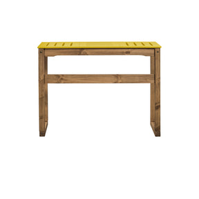 Manhattan Comfort Mid- Century Modern Stillwell 47.3" Bar Table  in Yellow and Natural Wood