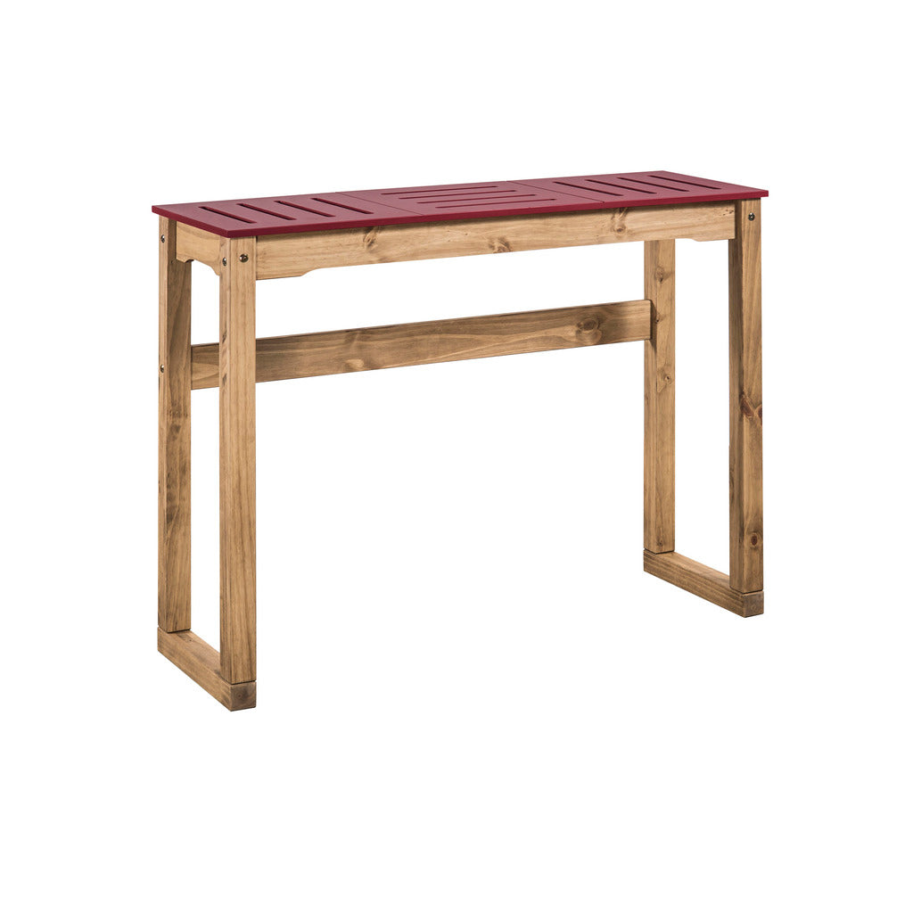 Manhattan Comfort Mid- Century Modern Stillwell 47.3" Bar Table  in Red and Natural WoodManhattan Comfort-Bar Table- - 1