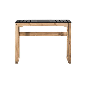 Manhattan Comfort Mid- Century Modern Stillwell 47.3" Bar Table  in Black and Natural Wood
