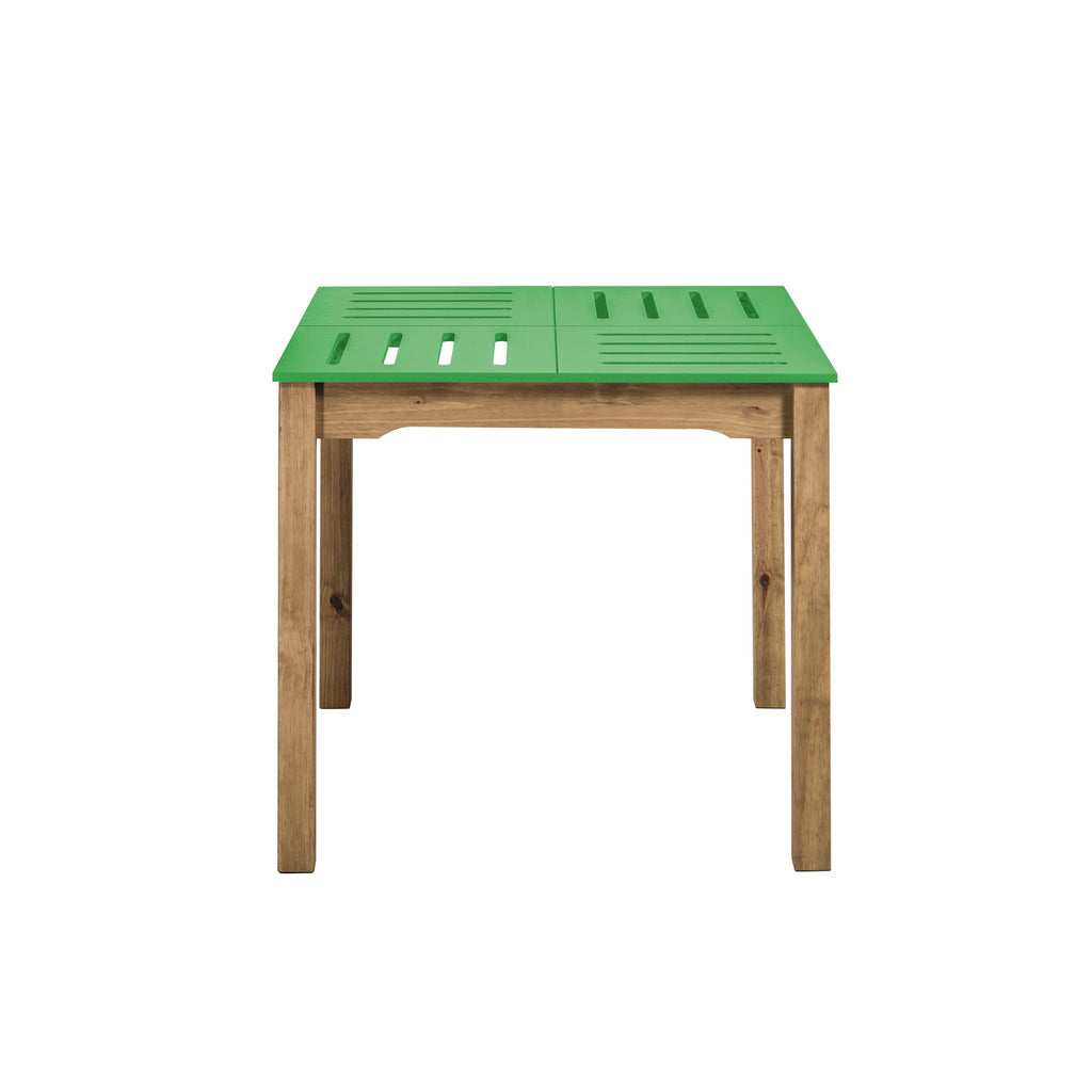 Manhattan Comfort Mid- Century Modern Stillwell 31.5" Square Table in Green and Natural Wood