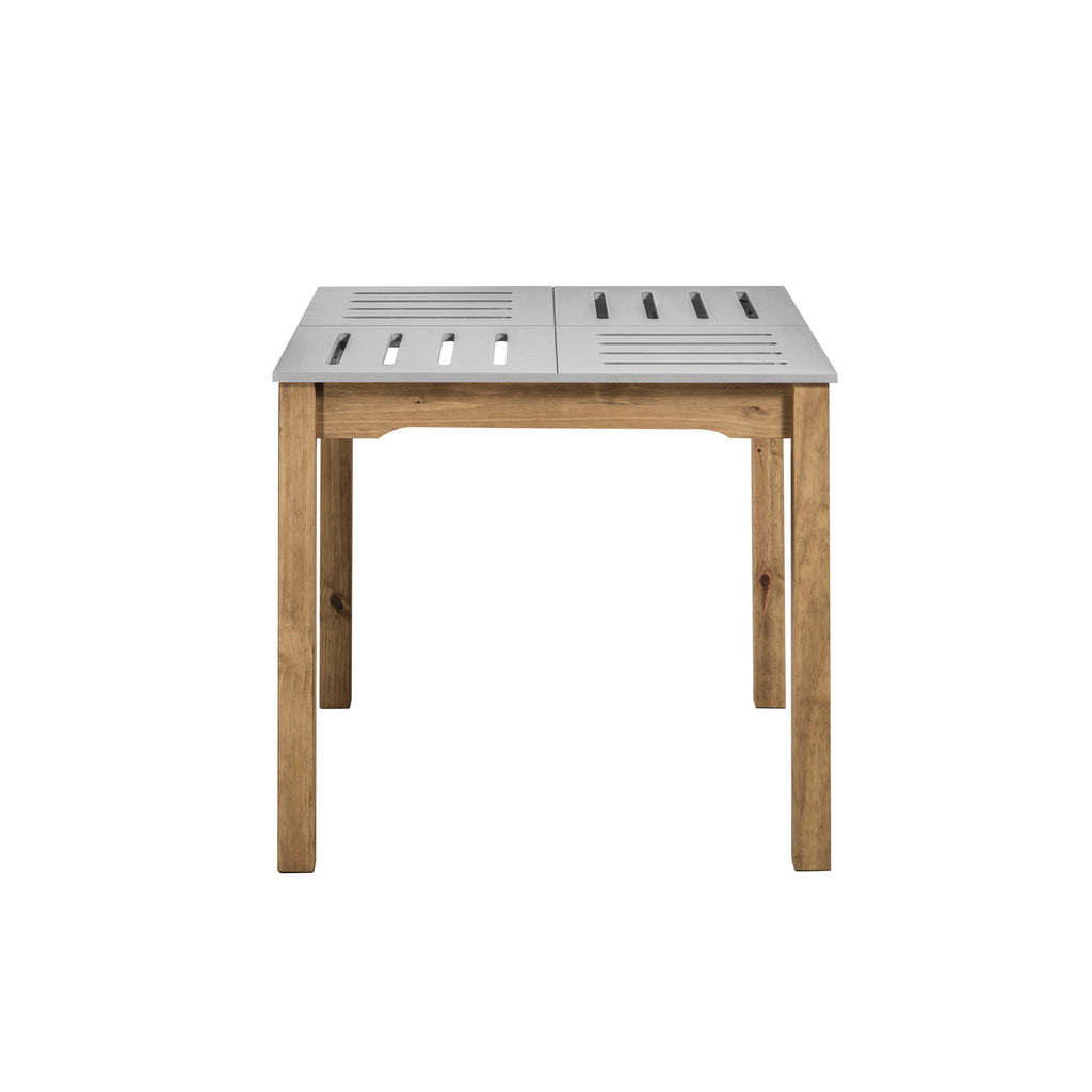 Manhattan Comfort Mid- Century Modern Stillwell 31.5" Square Table in Gray and Natural Wood