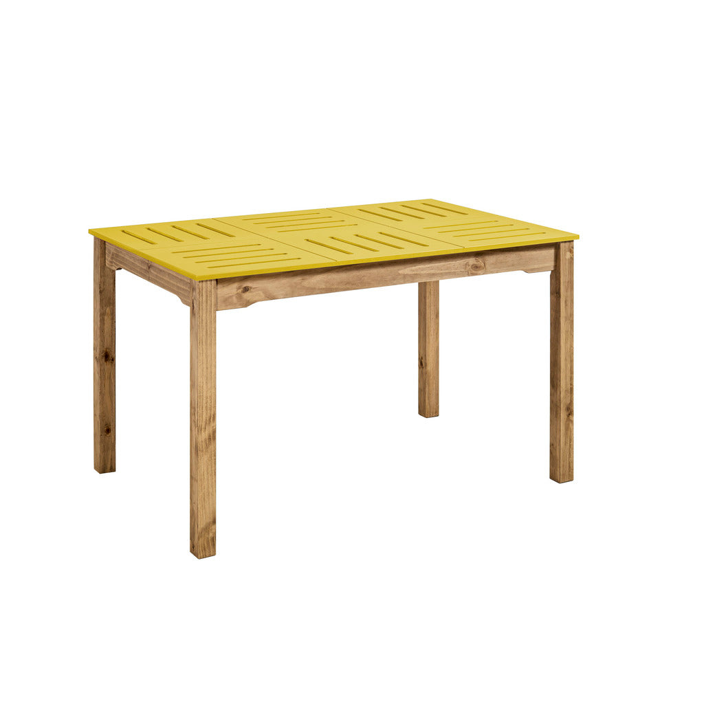 Manhattan Comfort Mid- Century Modern Stillwell 47.25" Rectangular Table  in Yellow and Natural WoodManhattan Comfort-Kitchen & Dining- - 1