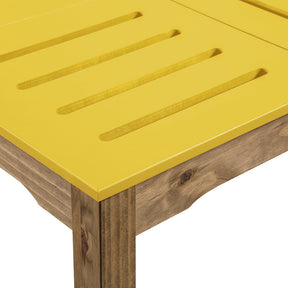 Manhattan Comfort Mid- Century Modern Stillwell 47.25" Rectangular Table  in Yellow and Natural Wood