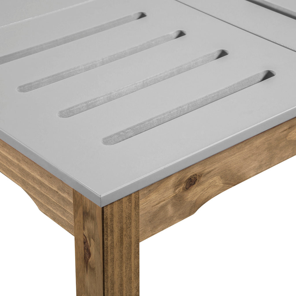 Manhattan Comfort Mid- Century Modern Stillwell 47.25" Rectangular Table  in Gray and Natural Wood