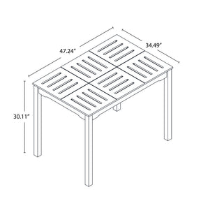 Manhattan Comfort Mid- Century Modern Stillwell 47.25" Rectangular Table  in Black and Natural Wood