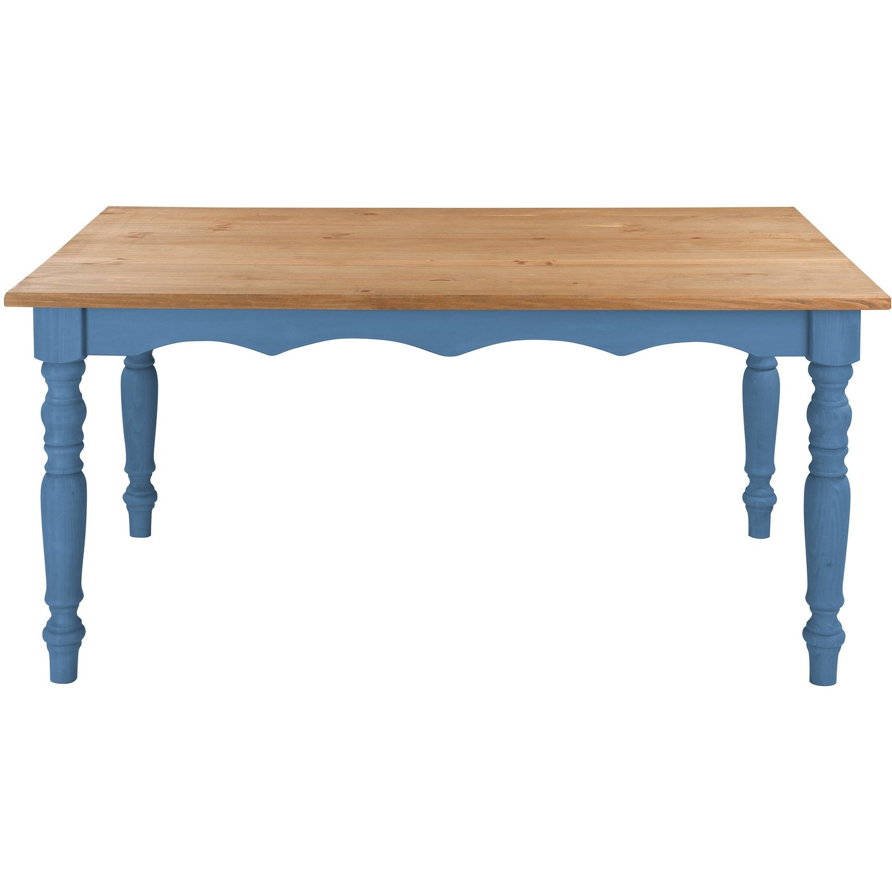 Manhattan Comfort Jay 59.84" Solid Wood Dining Table in Blue Wash-Minimal & Modern