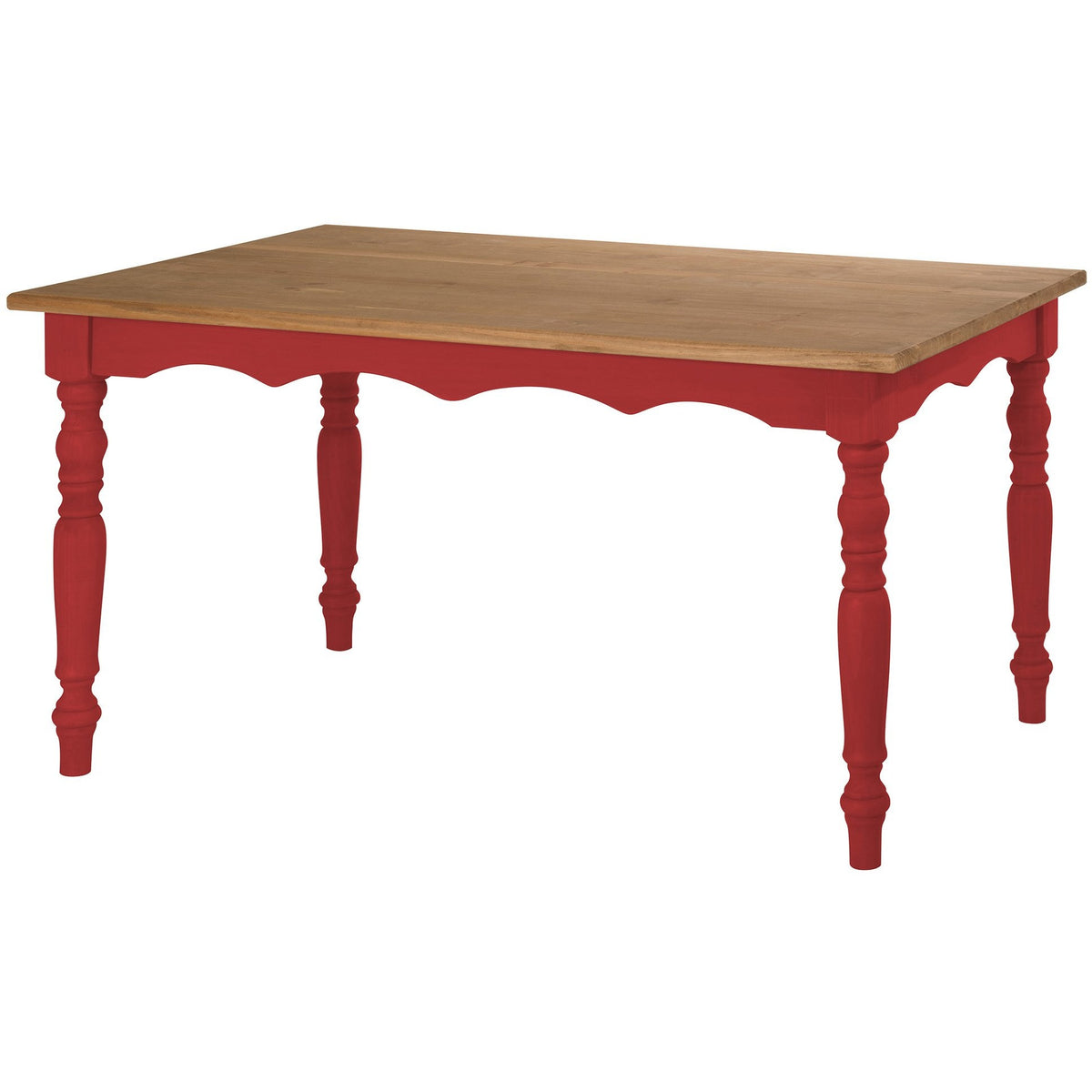 Manhattan Comfort Jay 59.84" Solid Wood Dining Table in Red Wash-Minimal & Modern