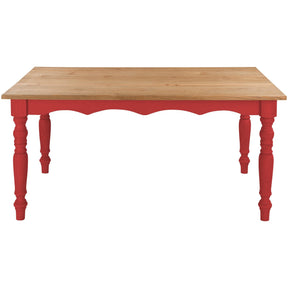 Manhattan Comfort Jay 59.84" Solid Wood Dining Table in Red Wash-Minimal & Modern