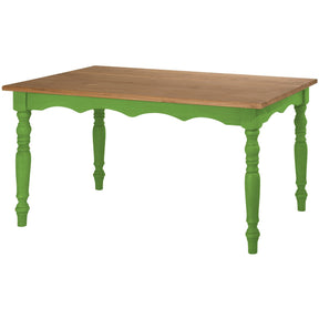 Manhattan Comfort Jay 59.84" Solid Wood Dining Table in Green Wash-Minimal & Modern
