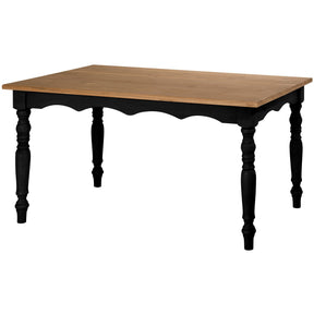 Manhattan Comfort Jay 59.84" Solid Wood Dining Table in Black Wash-Minimal & Modern