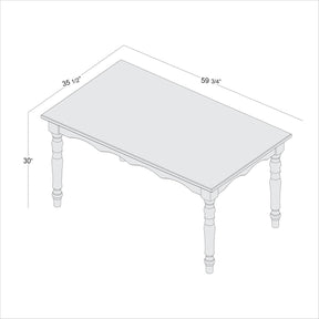 Manhattan Comfort Jay 59.84" Solid Wood Dining Table in Black Wash-Minimal & Modern
