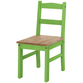 Manhattan Comfort York 5-Piece Solid Wood Dining Set with 1 Table and 4 Chairs in Green Wash-Minimal & Modern
