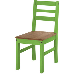 Manhattan Comfort Maiden 5-Piece Solid Wood Dining Set with 1 Table and 4 Chairs in Green Wash-Minimal & Modern