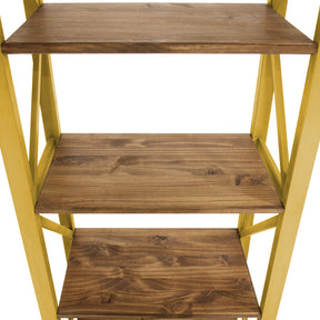 Manhattan Comfort Jay 31.5" Solid Wood Bookcase with 4 Shelves in Yellow Wash