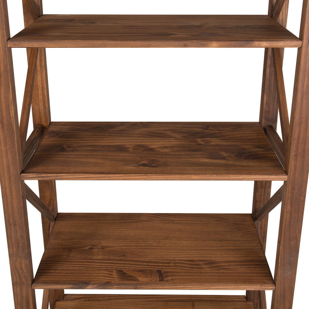Manhattan Comfort Jay 31.5" Solid Wood Bookcase with 4 Shelves in Nature