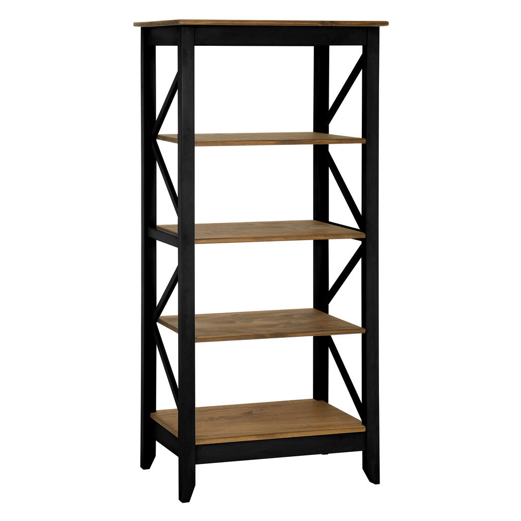 Manhattan Comfort Jay 31.5" Solid Wood Bookcase with 4 Shelves in Black WashManhattan Comfort-Office- - 1
