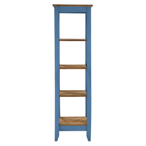 Manhattan Comfort Jay 18.5" Solid Wood Bookcase with 4 Shelves in Blue Wash