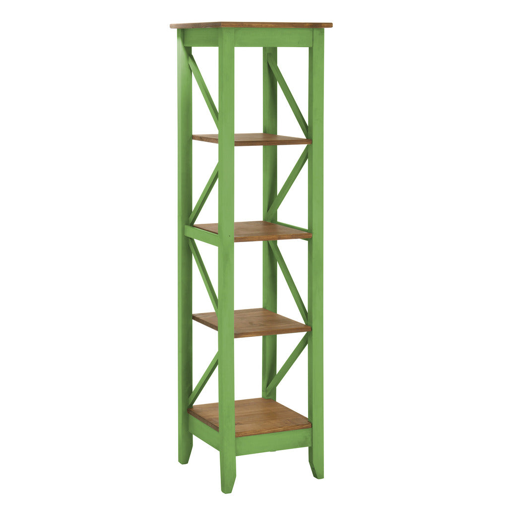 Manhattan Comfort Jay 18.5" Solid Wood Bookcase with 4 Shelves in Green WashManhattan Comfort-Office- - 1