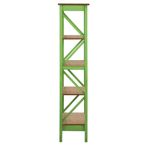 Manhattan Comfort Jay 18.5" Solid Wood Bookcase with 4 Shelves in Green Wash