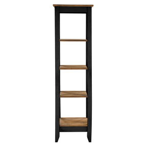 Manhattan Comfort Jay 18.5" Solid Wood Bookcase with 4 Shelves in Black Wash