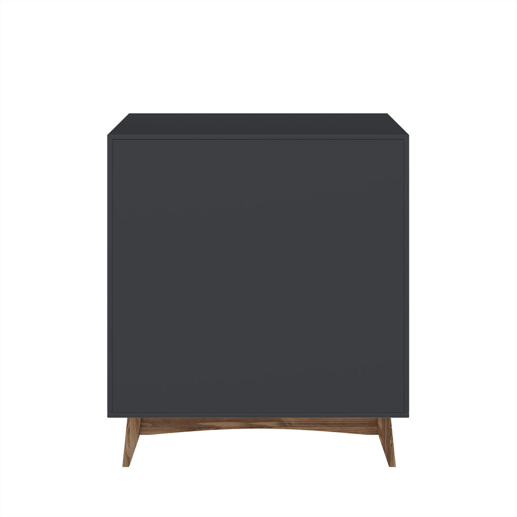 Manhattan Comfort Modern Rustic 4-Drawer Hamilton 35.03" Wide Dresser  in Dark Grey and Wood