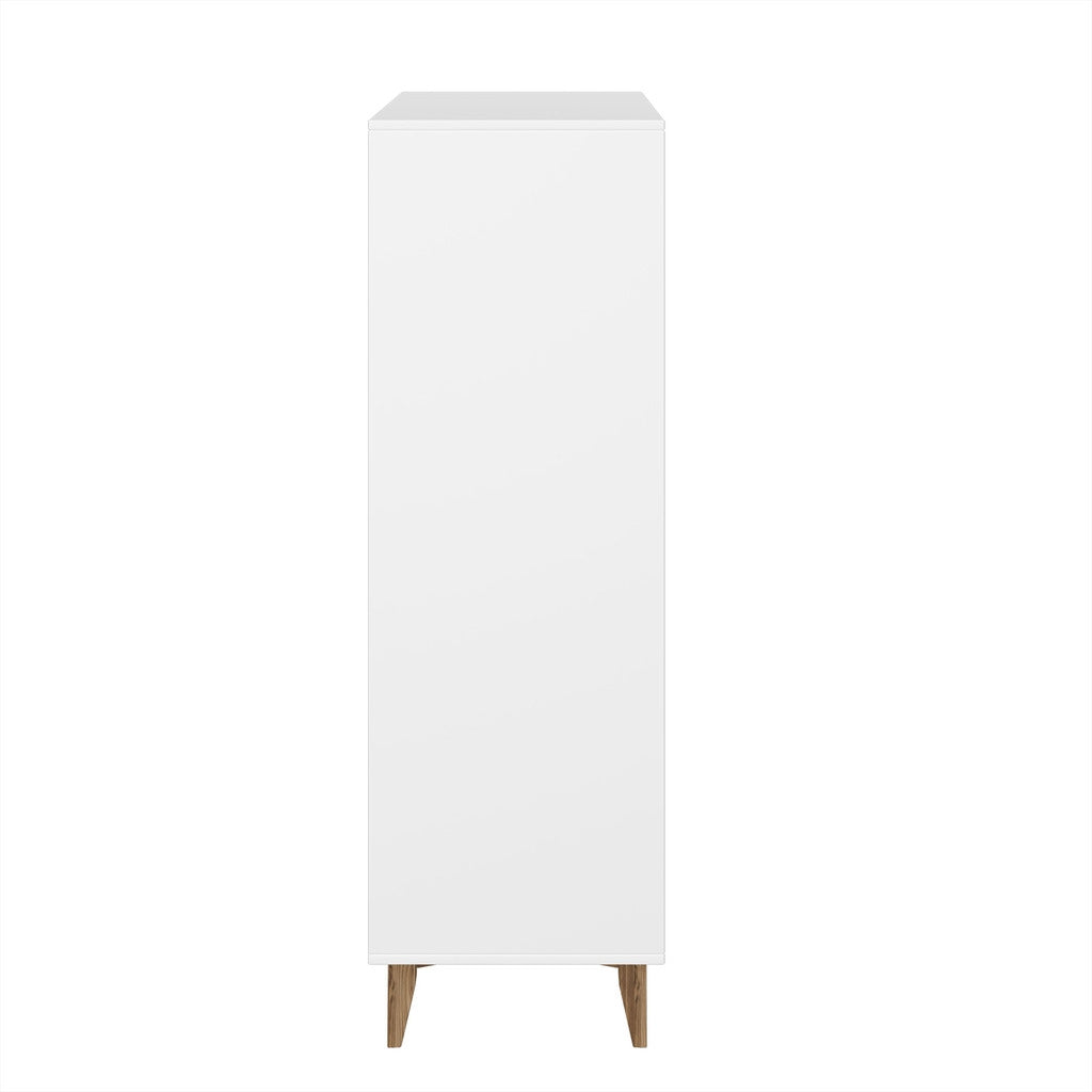 Manhattan Comfort Modern Rustic 6-Drawer Hamilton 53.54" Tall Dresser in White and Wood